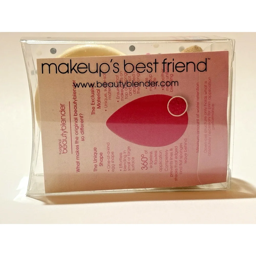 beautyblender Blender Sponge Beige Egg Shape Reusable with Solid Cleanser Kit
